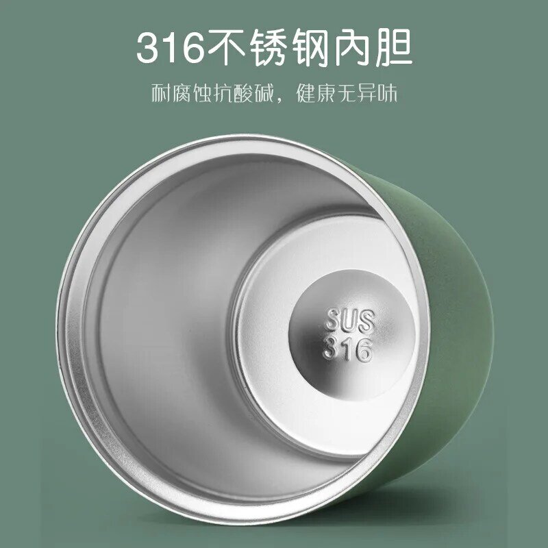 316 Tasse Kaffeetasse mit Deckel Edelstahl Silikon Metall Kaffee isoliert Wasser Tasse tragbare Outdoor tragbare Tasse für Geschenke