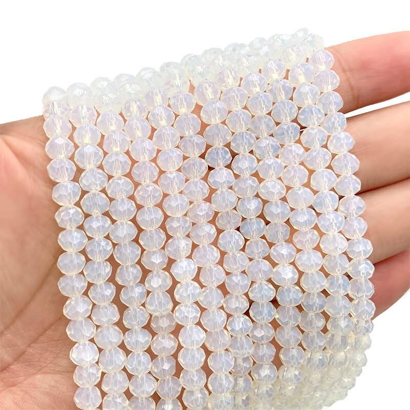 Multiwarna 2 3 4 6 8Mm Austria Manik-manik Kristal Bersegi Longgar Spacer Bulat Manik-manik Kaca Gelang DIY untuk Membuat Perhiasan