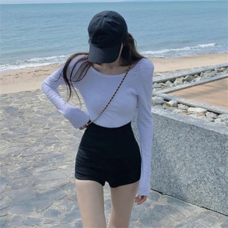 Minimalistische Shorts Voor Vrouwen High Street Zomer Hete Meisjes Kleding All-Match Zwart Cool Nieuwe Trendy Skinny Koreaanse Stijl Casual