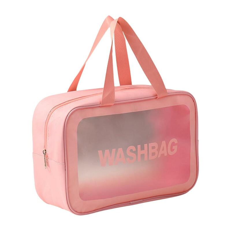 Nowa Organizer łazienkowy przezroczysta kosmetyczka wodoodporna Make przezroczyste przechowywanie Girl Up Bag damska torba przenośna podróżna Cosmet y1 x 7