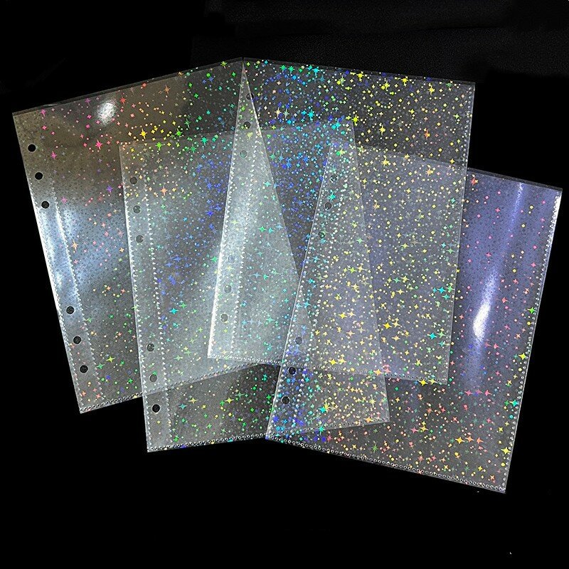 10PCS/set laser babysbreath sky stars Holographic 1 pockets page Photo Album cards page for collection board game cards storage