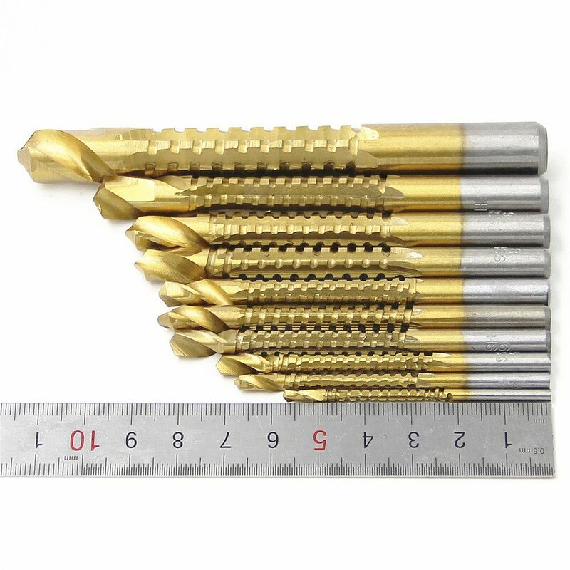 10Pcs Cobalt Drill Bit Set Spiral Screw Metric Composite Tap Drill Bit Tap Twist Drill Bit Set Multi-function