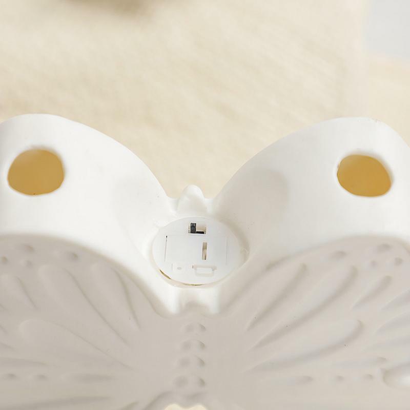 Lampu malam kupu-kupu keramik lampu meja malam ornamen seni dapat digunakan kembali dekorasi lampu malam untuk ruang keluarga dan