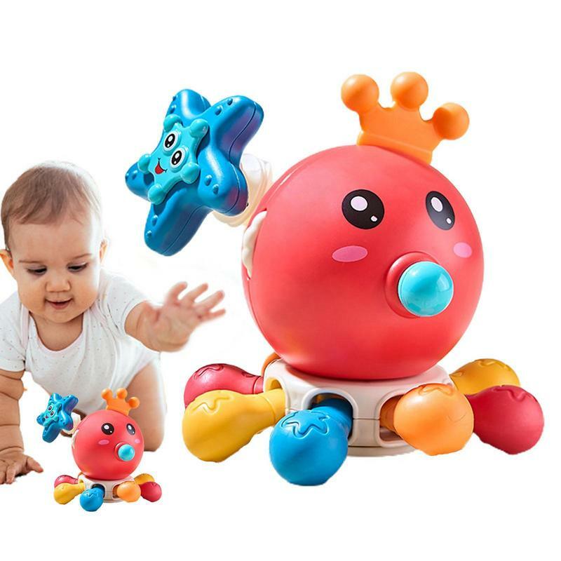 Juguete sensorial Montessori para bebés, cuerda de tracción de pulpo para dedos, juguete de pulpo sensorial, juguetes educativos de aprendizaje