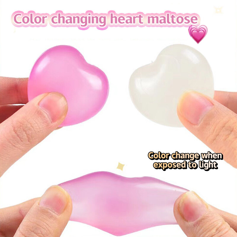 HOT 1Pc Changing Color Heart Squeeze Toy Sequins Love Fidget Toy Squishy Pinch Kneading Toy Stress Reliever Toy Kid Party Favor