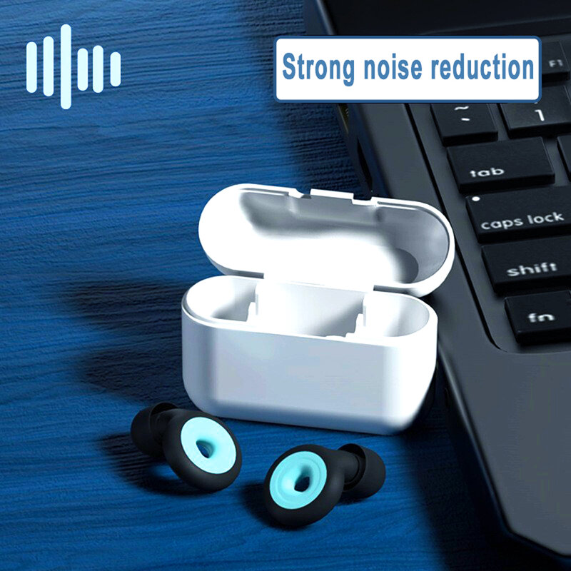 MERALL Earplug silikon lembut, penutup telinga pengurang kebisingan, perjalanan perlindungan kebisingan dapat digunakan kembali berenang tahan air
