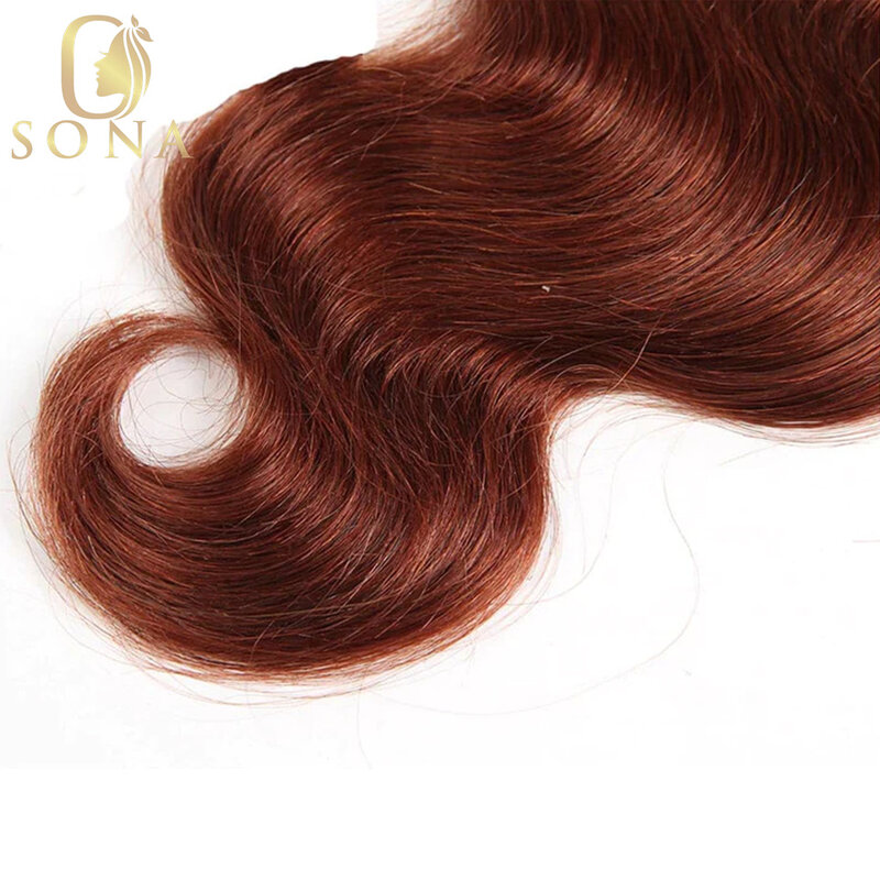 Extensiones de cabello humano brasileño, mechones con cierre transparente 4x4, Color 33 #3, marrón, 13x4, Remy, 100%, 3/4