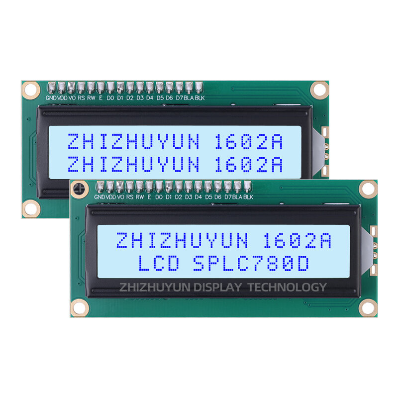 1602A IIC Adapter Board Emerald Green Light PCF8574 High Brightness LCD Screen 16*2 Industrial Grade Display Screen
