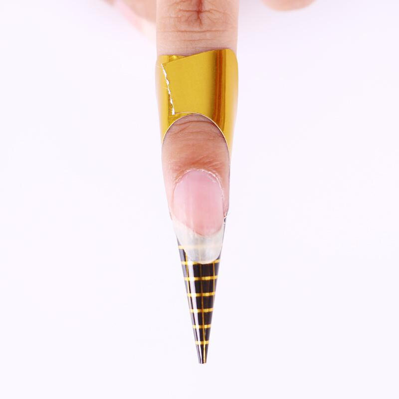 50 sztuk/100 sztuk paznokcie typu French formularz papierowa tacka UV akryl żel porady rozszerzenie przewodnik DIY żel do Manicure Curl Mold narzędzia do paznokci