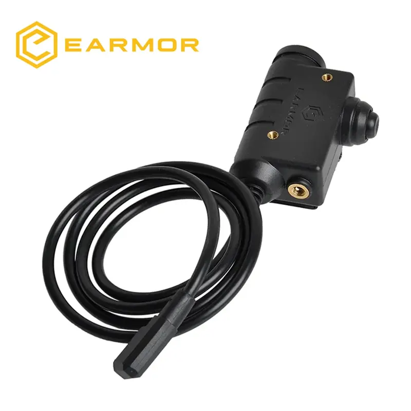 EARMOR Tactical PTT Tactical Headset Button activated push-to-talk PTT adapter M51 and AUX radio interface KENWOOD