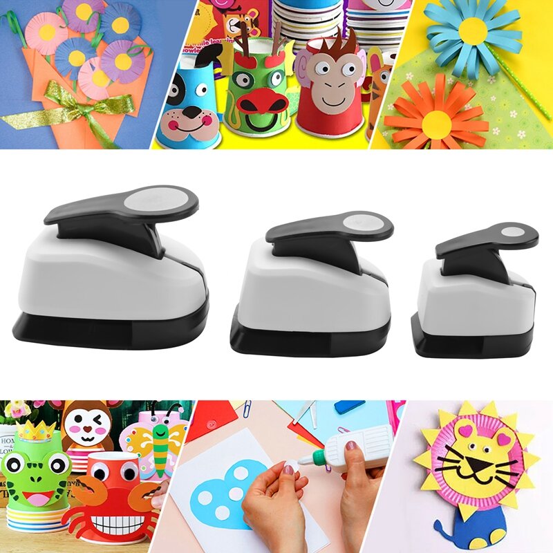 3Pcs Paper Craft Punches-Hole Puncher Single,Hole Punch Shapes, Hole Puncher For Crafts 9/16/25Mm Circle Punch Set
