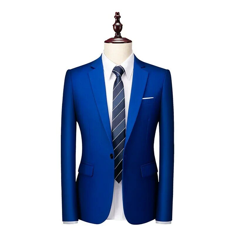 H51-Suit setelan lengkap versi Korea pria, pakaian bisnis profesional ramping tiga potong pengiring pengantin pria pernikahan