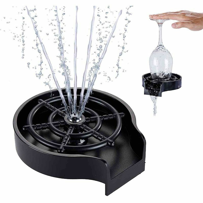 Sciacquatrice automatica per vetro di lavaggio per lavelli da cucina lavabottiglie tonda Black Cup Clenar Bar sciacquatrice per vetro