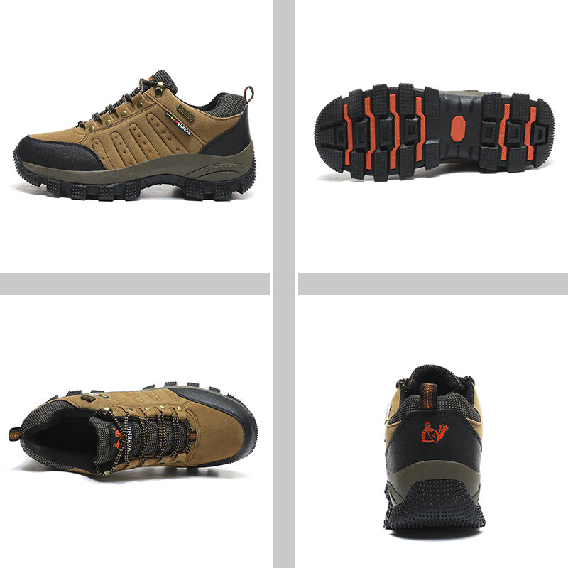 Zapatos de senderismo transpirables para hombre, botas antideslizantes con cordones para escalada de montaña, gran oferta