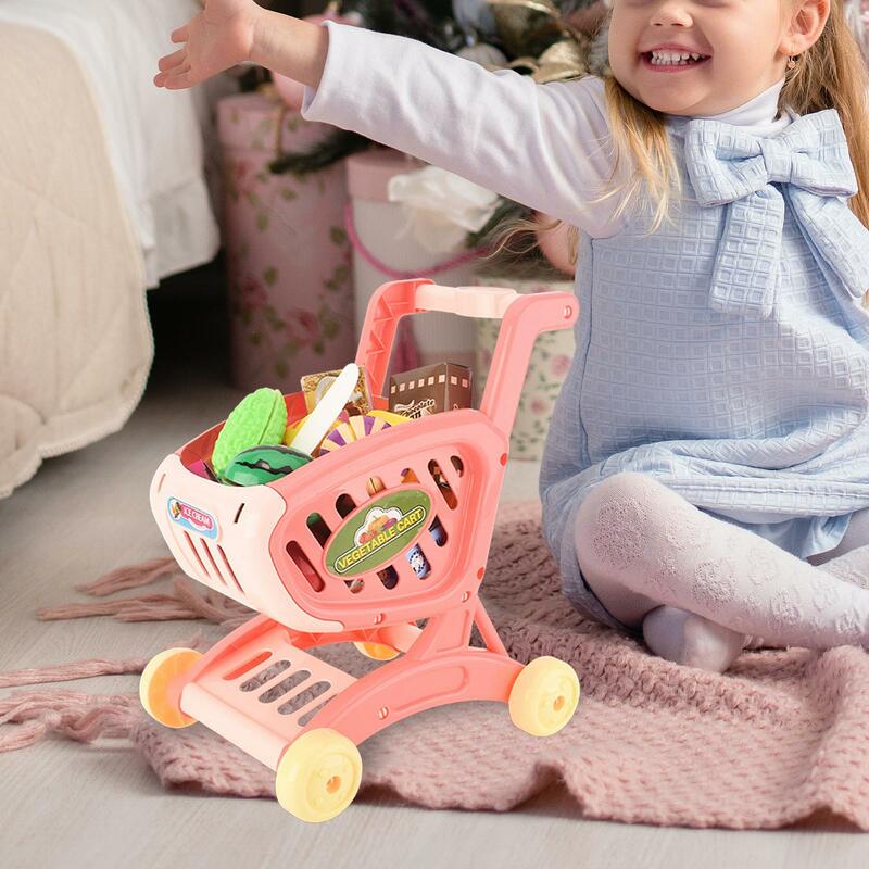 ロールは、女の子と男の子のためのショッピングカートのおもちゃを再生し、早期教育の誕生日プレゼント、就学前3歳以上