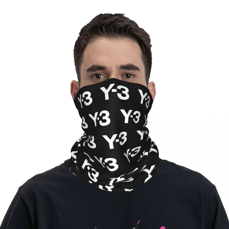 Y3 Logo Bandana scaldacollo stampato moda passamontagna sciarpa avvolgente fascia calda pesca per uomo donna adulto