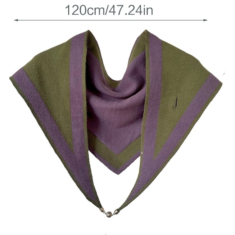 Шаль на магнитной застежке для девочек, зимний треугольный шарф для студентов, теплый стиль