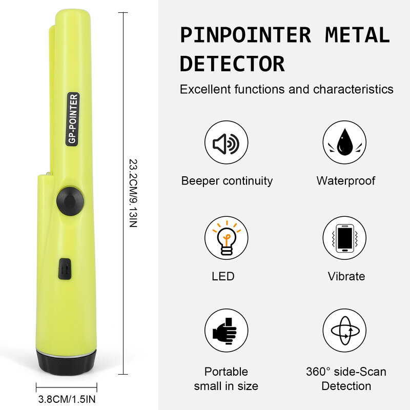 Gp-pointer peningkatan baru, detektor logam Pinpoint penunjuk Emas Taman mendeteksi tahan air