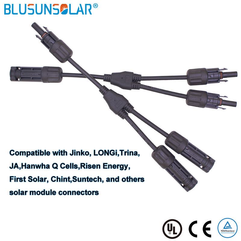 IP68 1500V Solar Kabel Connector 2T 3T 4T Tak Connector 30A 50A Parallel Y Draad Assemblage