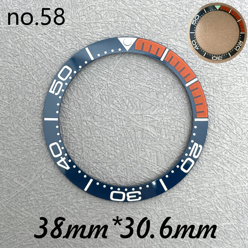 38 мм * 30,6 мм керамическая или люминиевая вставка ободок для часов зеленая синяя светящаяся ободок наклонена для фоточасов аксессуар для ремонта часов