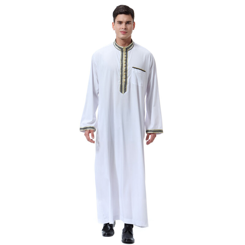 Medio Oriente Hombres Calcomanía Stand Collar Robe