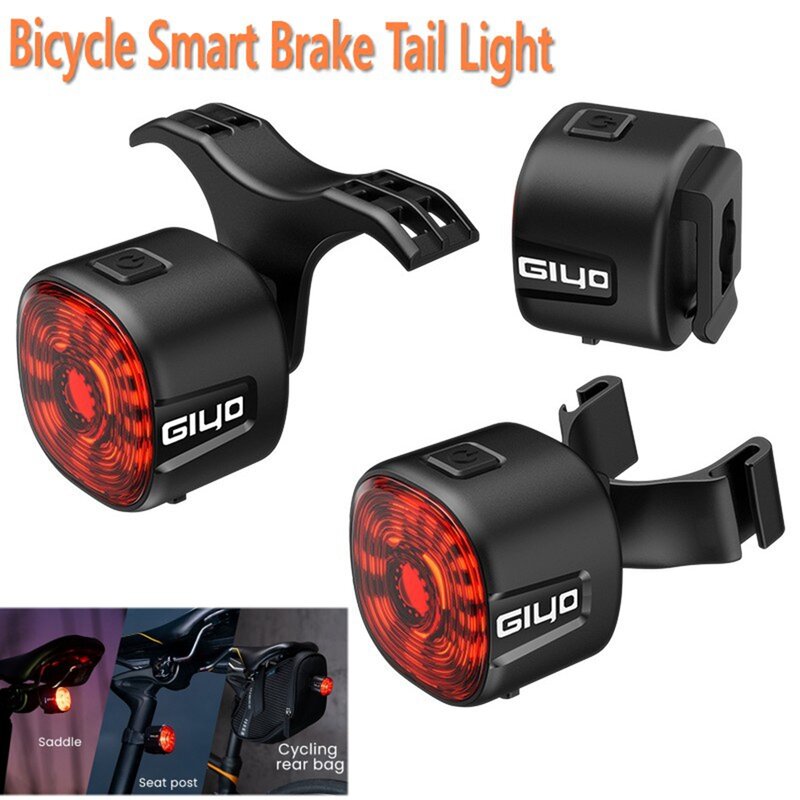 Bicicleta Smart Brake Tail Light, MTB Road Bike, Auto Sensing Light, SB Recarregável, IPX6, Impermeável LED, Aviso Lâmpada Traseira, Novo，24 horas de transporte rápido，Frete grátis
