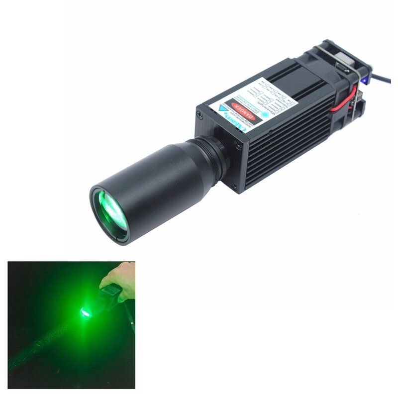 520nm เลเซอร์แสงไขมัน3W สีเขียวเลเซอร์โมดูลไล่นกโคมไฟเลเซอร์12V PWM