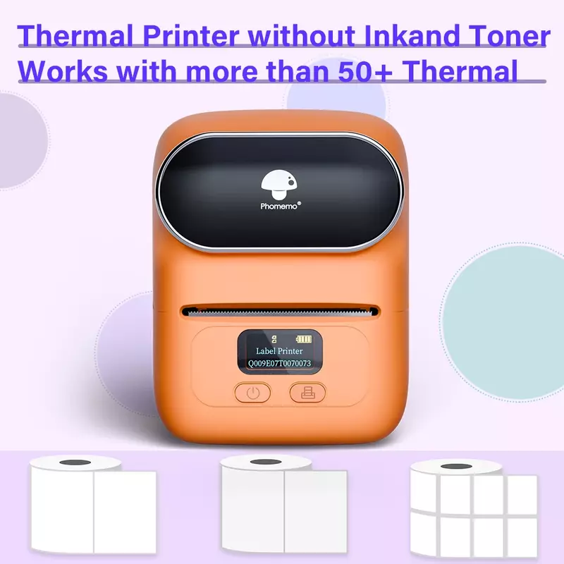 Phomemo-Imprimante d'étiquettes thermique sans fil M110, portable, Bluetooth, autocollant, mini imprimante, fabricant d'étiquettes de codes-barres, étiquette de prix, bricolage