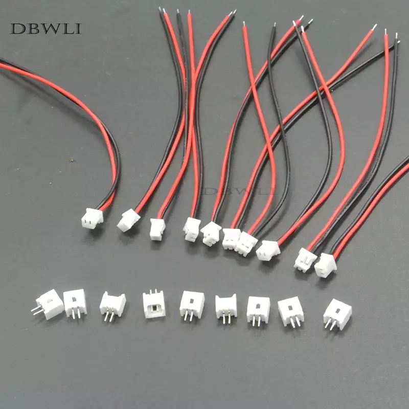 10 PCS Mini Micro weiblich JST 1,25 1,25mm 2-Pin 2PIN /3/4/5/6P Pin Stecker stecker mit 80mm 100mm 150mm 200mm Drähte Kabel