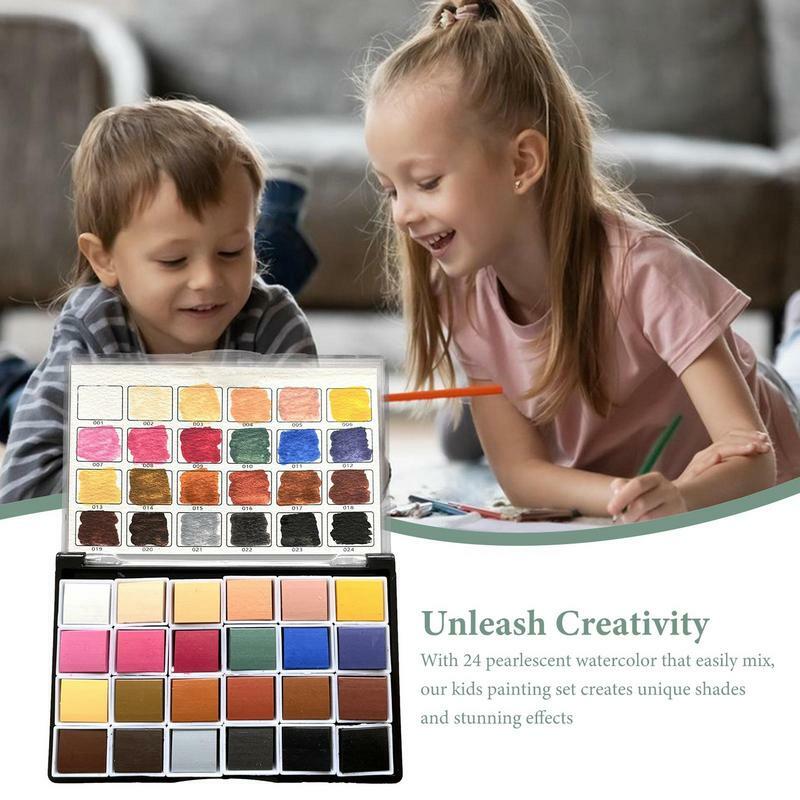 Vernici per Set di colori di 24 colori misti pittura pittura naturale accessori artistici per Nail Art artigianato insegnamento in classe fai da te