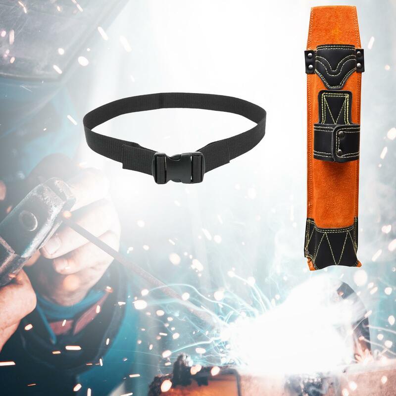 Supporto per elettrodi per bacchette di saldatura marsupio accessorio Versatile fibbia per cintura regolabile ignifuga indossabile arancione e nera