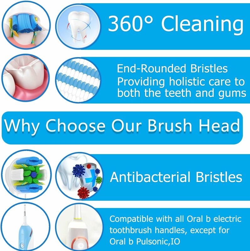Recharge de tête de brosse à dents électrique de rechange, action de fil dentaire, brosses à dents rechargeables Oral B, buses universelles