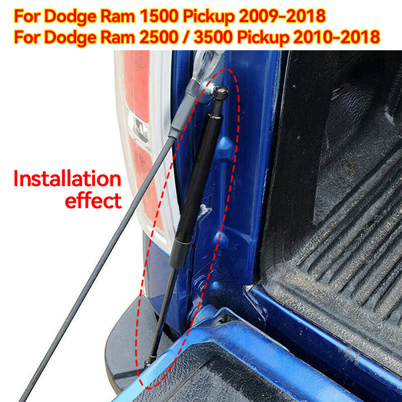 Haste traseira do suporte do tronco do carro para Dodge RAM, barras de suporte, amortecedor, suporte, suporte de porta, suportes, suporte, suportes, suportes, captadores, 2009-2018, DZ43301, 2009-2018