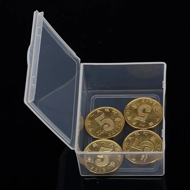 1Pc Plastic Transparant Met Deksel Opbergdoos Collectie Coin Sieraden Case Store Clear Container Thuis Opbergtas