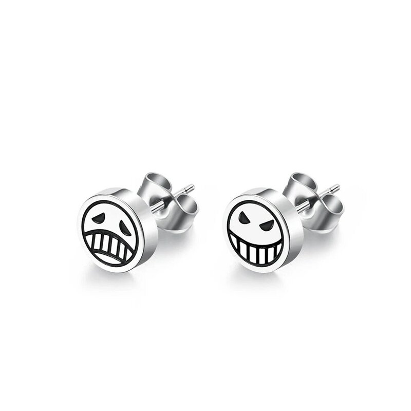 Anime ONE PIECE Portgas·D· Ace Cosplay Metal Alloy Earrings Jewelry Gothic Unisex Pendant Ear Hook Accessories Gift Props