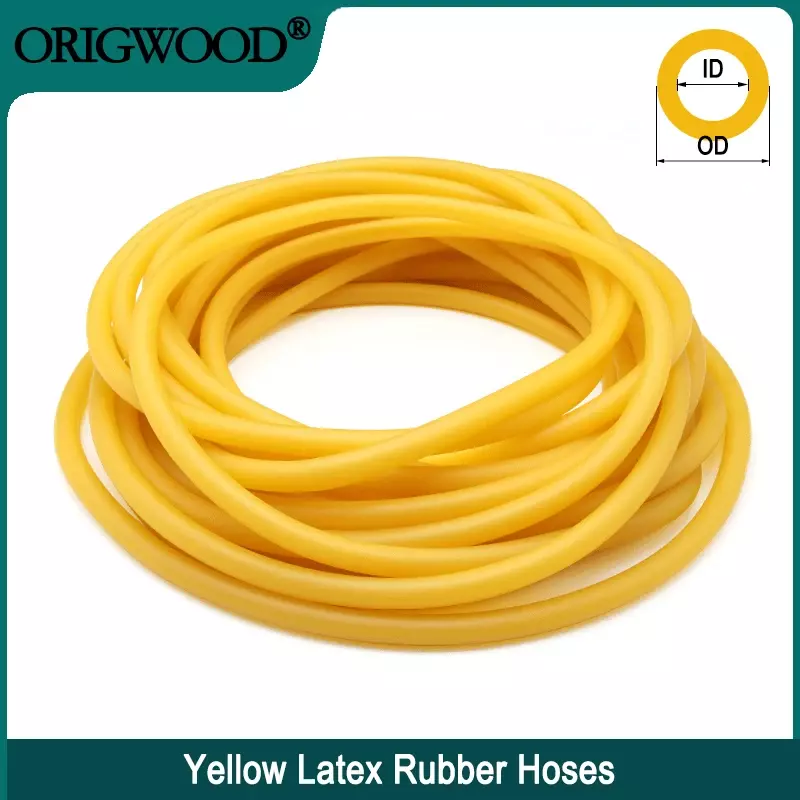 Nature Latex Rubber Hoses Yellow IDxOD 1.6~18mm High Resilient Surgical Medical Tube Slingshot Catapult Elastic Band