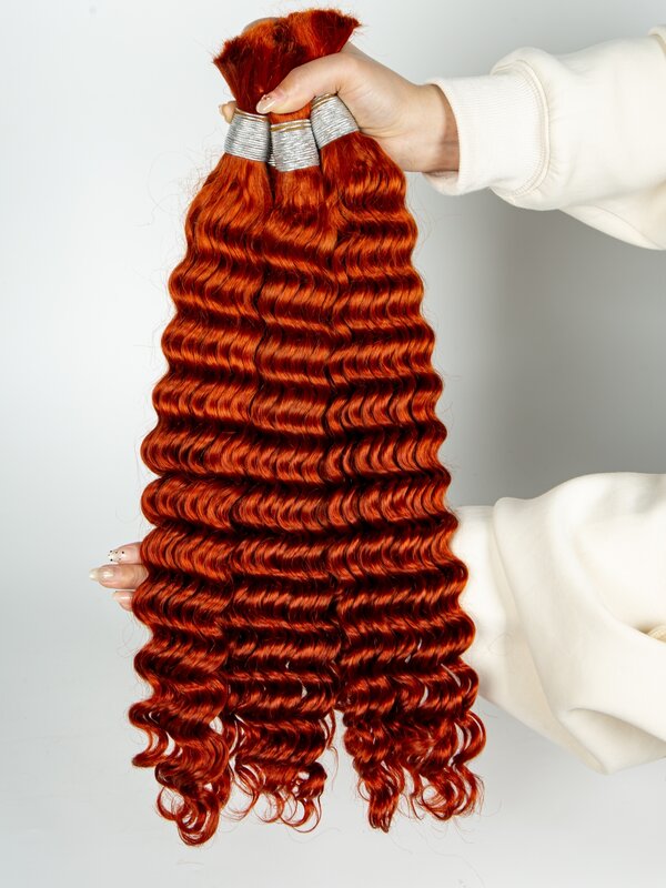 Extensiones de cabello humano ondulado para mujer, extensiones rizadas de 24, 26 y 28 pulgadas, sin trama, 100% cabello virgen, trenzas bohemias
