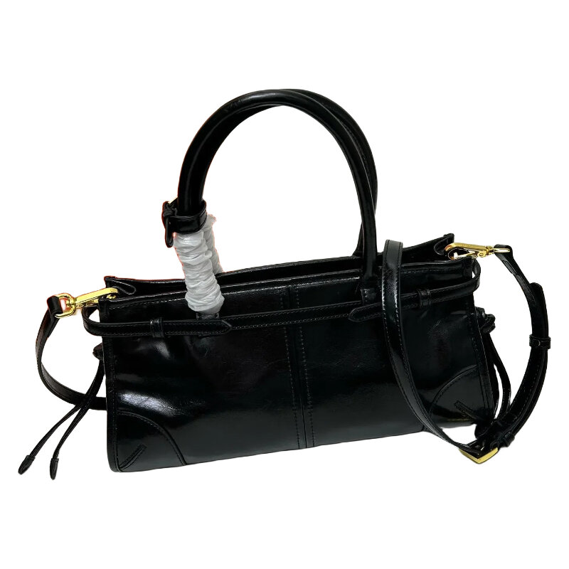 Calf leather handbag crossbody bag commuting bag