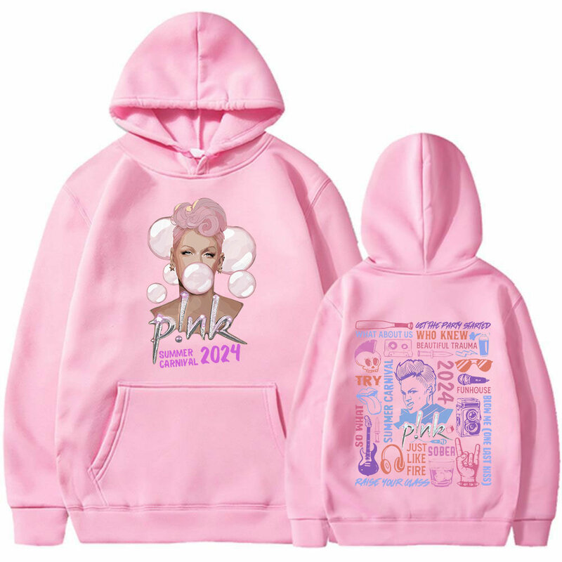Pink Singer Summer Carnival 2024 Hoodies Men Women Clothes Fashion Harajuku Pullover Vintage Oversized Sweatshirt Coat Fans Gift
