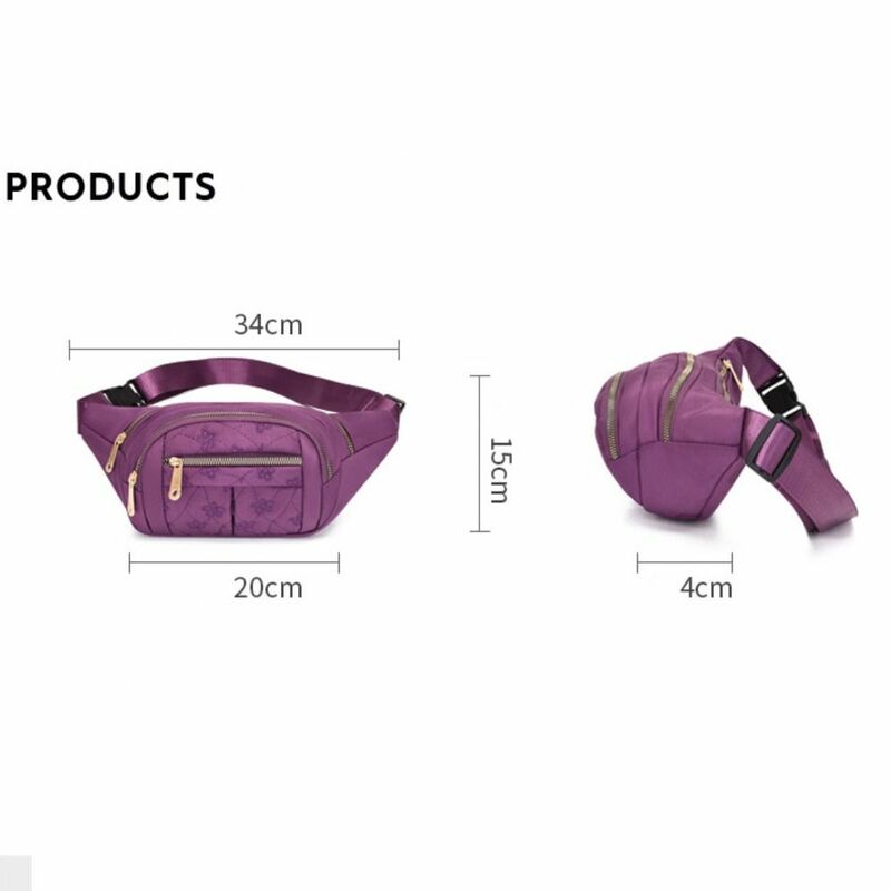 6 Colors Women's Chest Bags Fashion Purse Multifunctional Sports Chest Bag Nylon Multi-compartment Fitness Bag Unisex