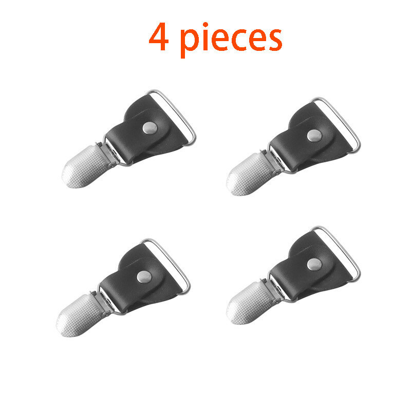 4 pz/lotto nero marrone clip per bretelle in pelle PU bretelle per bottoni estremità per la sostituzione
