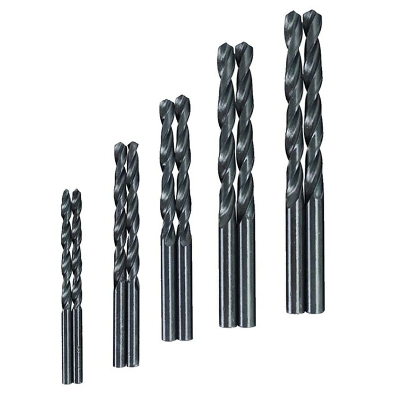 10PCS Hss Black Coated Wring Drill Bit Carbon Steel For Wood Metal Plastic Steel 3/4/5/6/8mm Power Tools Replacement Accessories