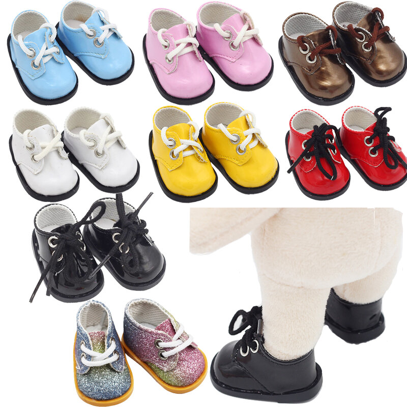 Zapatos de cuero para muñecas, Mini zapatos de juguete de 5,5 cm, para BJD 1/6, 14,5 pulgadas, Wellie Wisher, Nancys y Paola Reina de 32-34 cm, juguetes rusos
