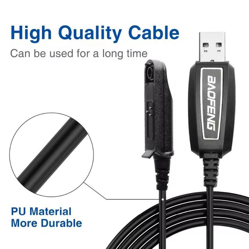 Untuk Baofeng UV5R/888s UV-3R + kabel pemrograman k-head Walkie-talkie portabel kabel USB Drive frekuensi tulis kabel Data CD D0F1