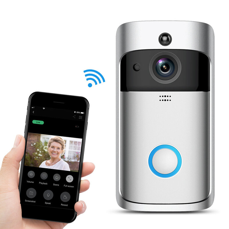Intelligent Low-power WiFi Wireless Intelligent Visual Doorbell Voice Intercom Mobile Phone Monitoring WiFi Doorbell V5