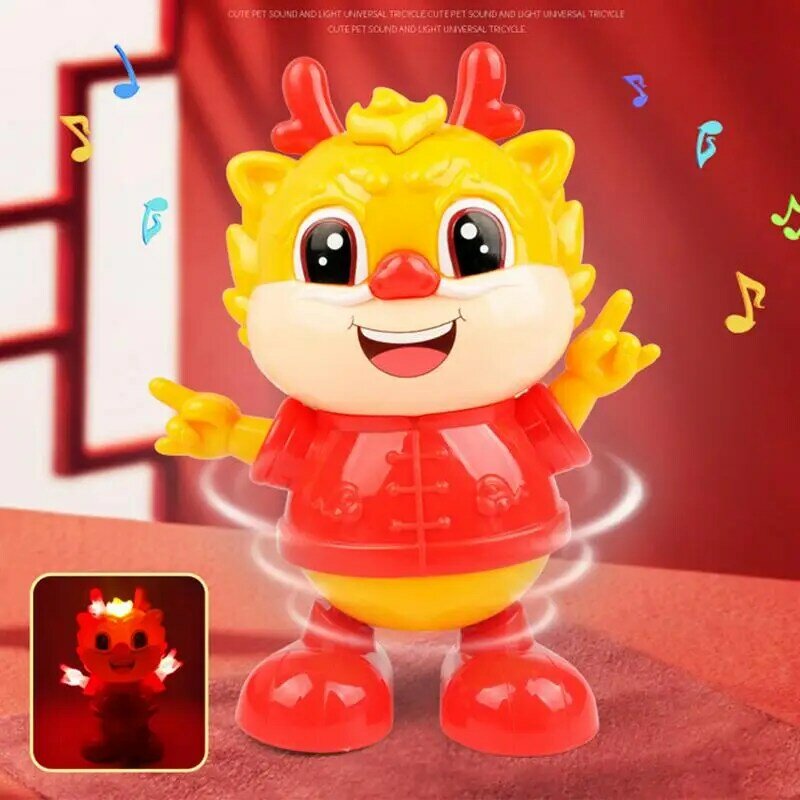 Tańcząca śpiewająca zabawka elektryczny taniec smok oświetlenie do zastosowań muzycznych zabawka dziecko zabawka edukacyjna taniec zabawka smok noworoczny prezent nowy