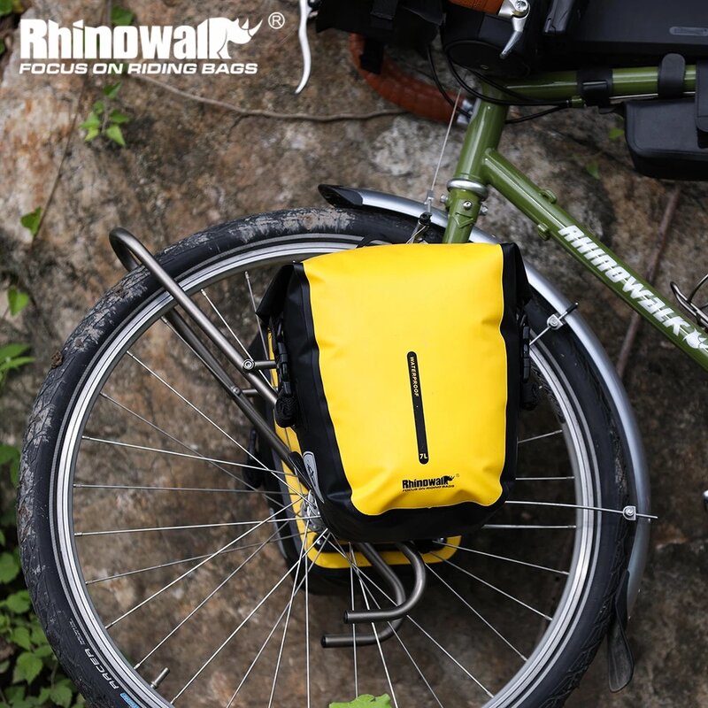 Rhinowalk-Bolsa de Alforja impermeable para bicicleta de montaña, portaequipajes para asiento trasero de bicicleta de 7-10L, accesorios para ciclismo