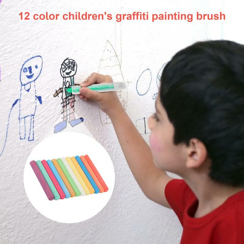 Colorido Multifuncional Dustless Chalk Set Quadro, Desenho Suprimentos, Art Tool, 12 cores