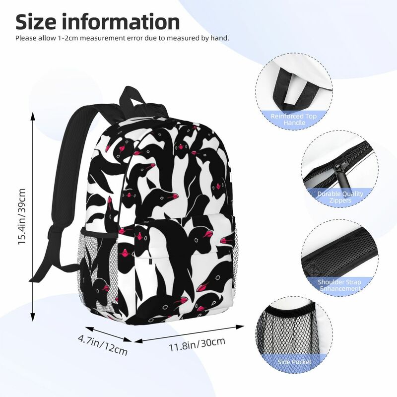 Mientras tanto, Penguins II mochilas para adolescentes, mochila escolar informal para niños, mochila para portátil, bolso de hombro de gran capacidad
