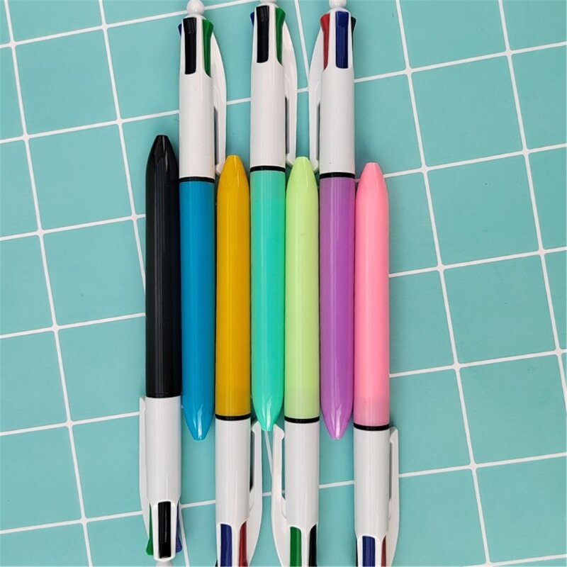 5 Stück mehrfarbiger Kugelschreiber 4-Farben-in-1-Kugelschreiber Einziehbarer mehrfarbiger Kugelschreiber für die Belohnung der Kinder klasse